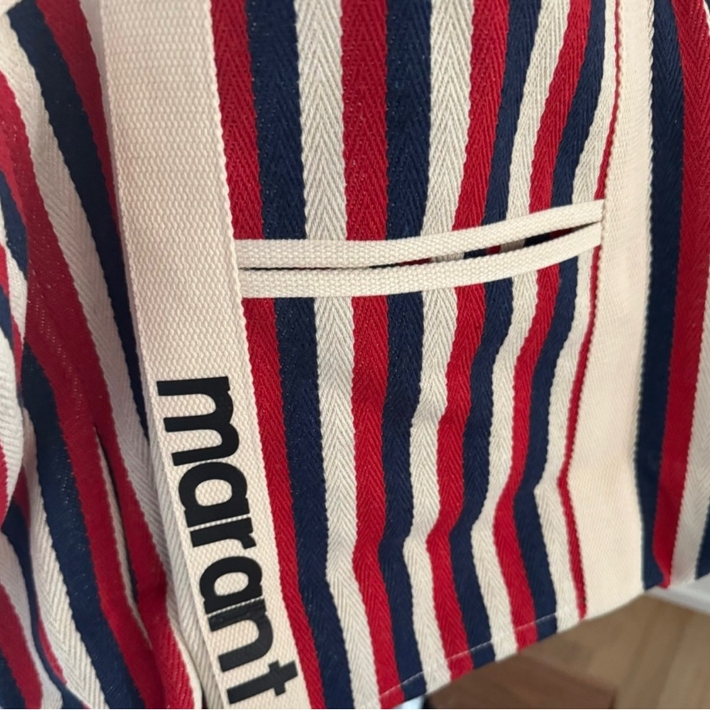 Isabel Marant Red and Blue Striped Tote - Picture 5 of 10